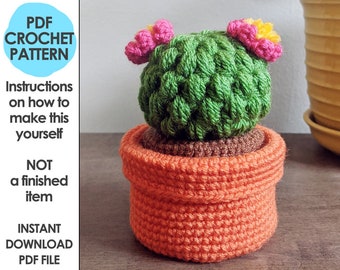 Cactus Trinket Box Crochet Pattern, Crochet Cactus, Jewelry Holder Crochet Pattern