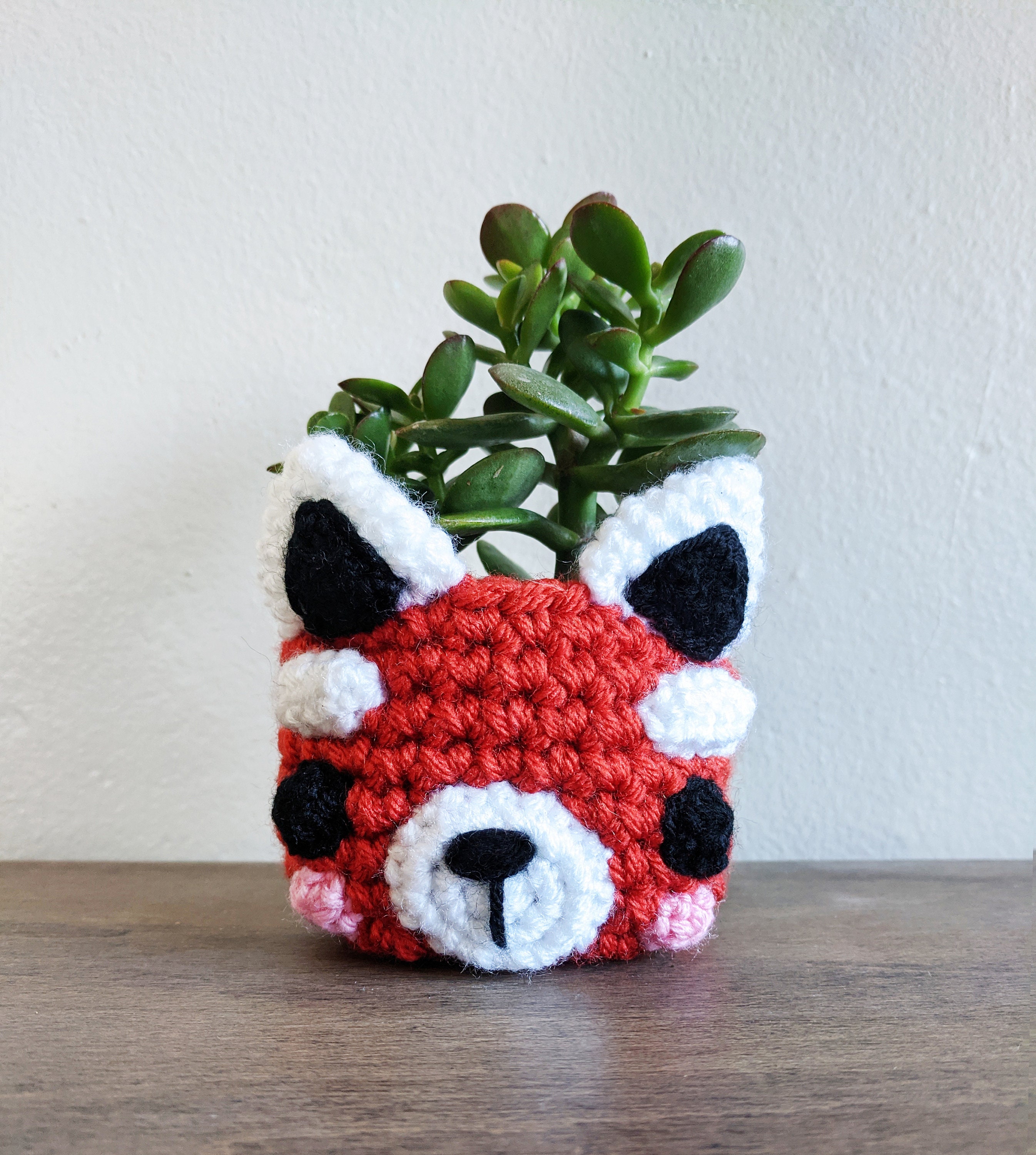 39 Red Panda Crochet Patterns for Adorable Handmade Gifts 15 Red Panda Planter Crochet
