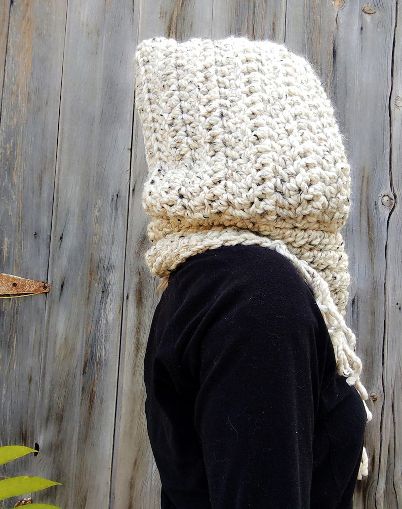 crochet pattern, cowl pattern, chunky hooded cowl, hooded cowl, fantasy, elf hood, men hooded scarf, womens hooded cowl, mothers day gift image 5