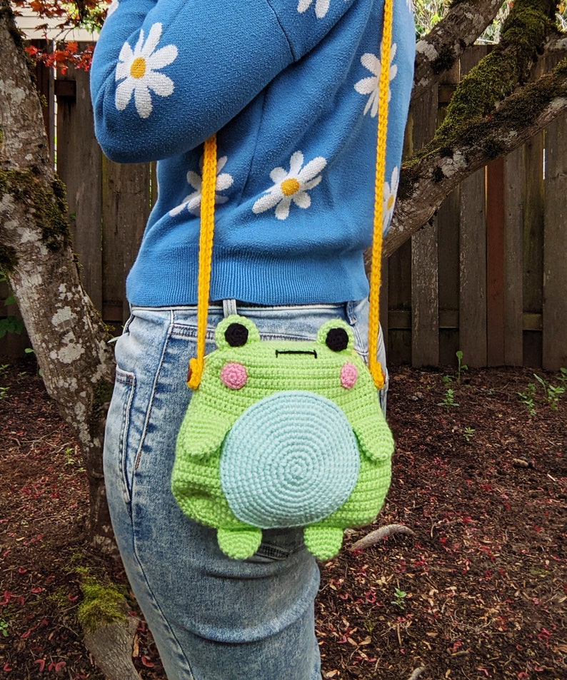 Crossbody Froggy Bag Crochet Pattern, Frog, Toad, Crochet Purse, Kawaii image 5