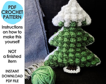 crochet pattern, crochet christmas decor, crochet throw pillow, crochet christmas tree