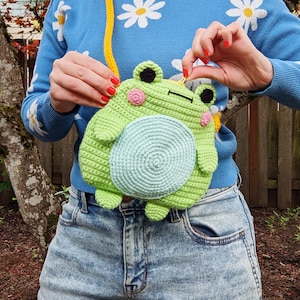 Crossbody Froggy Bag Crochet Pattern, Frog, Toad, Crochet Purse, Kawaii image 4