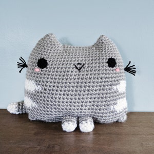 Chubby Cat Pillow Crochet Pattern, Stuffed Animal Amigurumi, Kawaii Plushie image 3