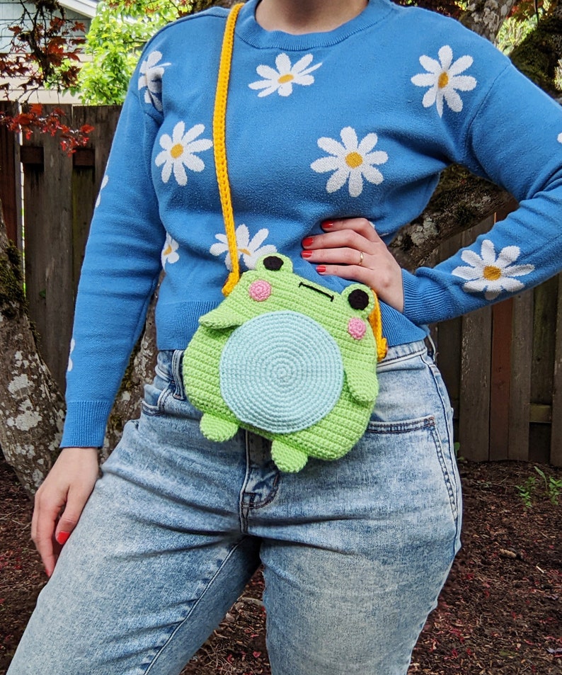 Crossbody Froggy Bag Crochet Pattern, Frog, Toad, Crochet Purse, Kawaii image 6