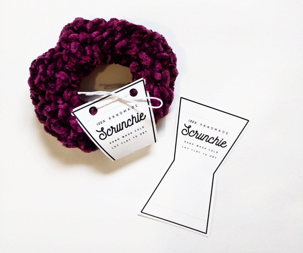 Download Printable scrunchie tags knit crochet scrunchie tag handmade | Etsy
