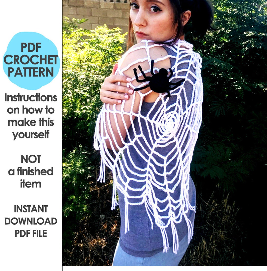 Crochet Spider Web Pattern Wearable Spider Web Halloween - Etsy