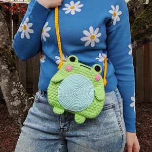 Crossbody Froggy Bag Crochet Pattern, Frog, Toad, Crochet Purse, Kawaii image 3