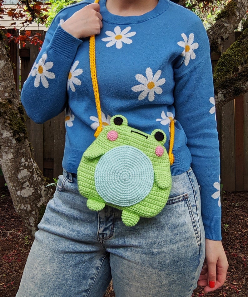 Crossbody Froggy Bag Crochet Pattern, Frog, Toad, Crochet Purse, Kawaii image 3