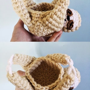 sloth planter crochet pattern, mini succulent planter, hanging crochet planter, animal planter, sloth crochet image 7