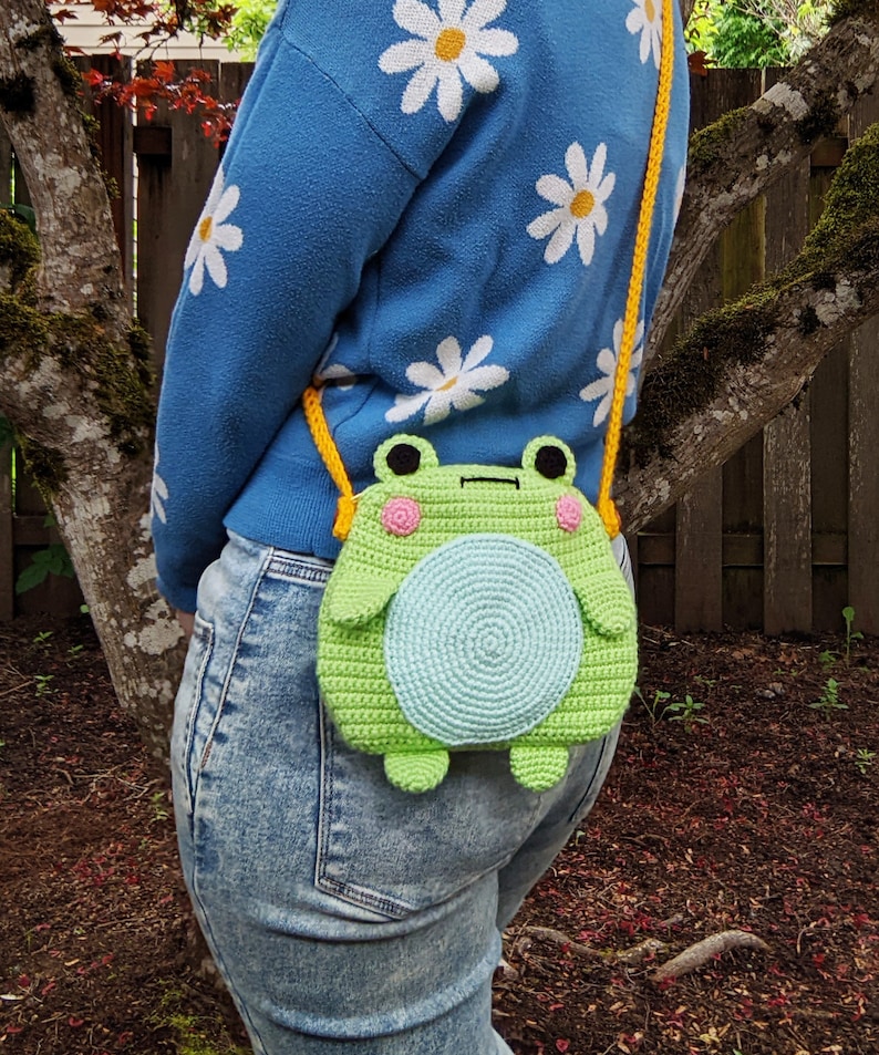 Crossbody Froggy Bag Crochet Pattern, Frog, Toad, Crochet Purse, Kawaii image 7