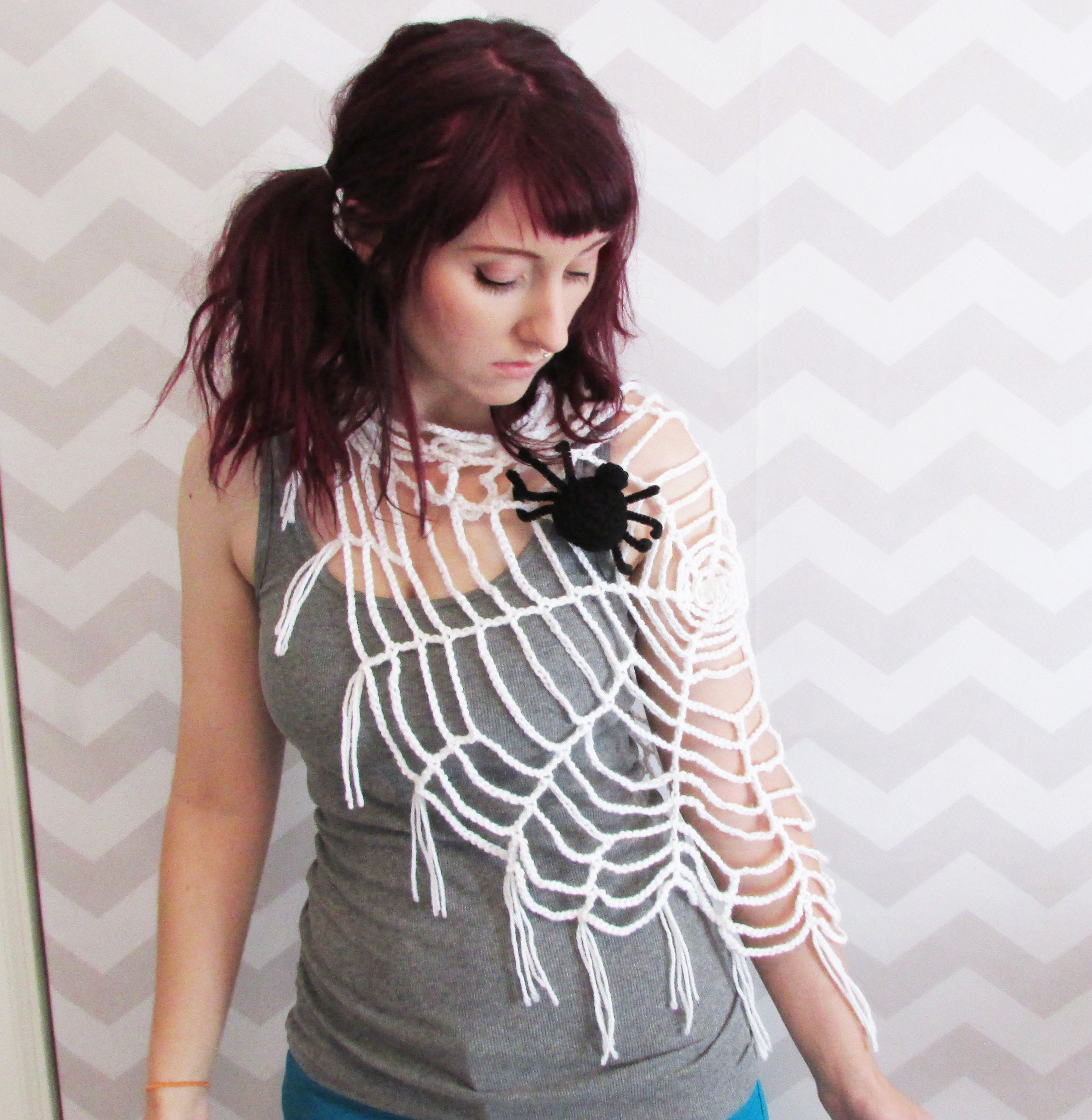 Crochet spider web pattern wearable spider web halloween Etsy