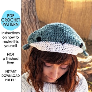 Whale Beret Crochet Pattern, Crochet Hat Pattern, Whale Hat, Crochet Beret