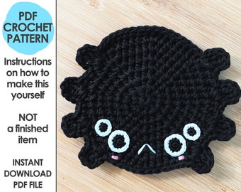 Chonky Spider Coaster Crochet Pattern, Crochet Spider Mug Rug, Kawaii Adorable Halloween Spider