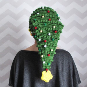 crochet christmas hat pattern, christmas tree hat, novelty christmas hat, crochet christmas tree, ugly sweater party, christmas crochet image 7