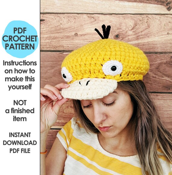 Pokemon Crochet Pattern Psyduck Hat 