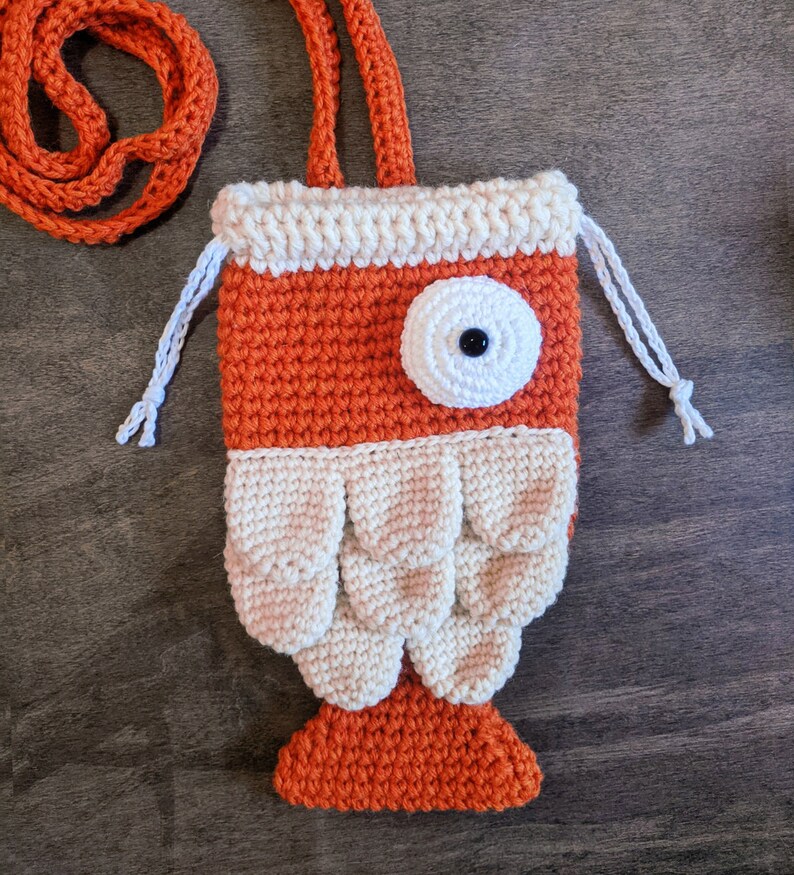 crochet fish bag pattern, crochet purse pattern, fish purse, koi fish bag, animal purse, kawaii bag image 7