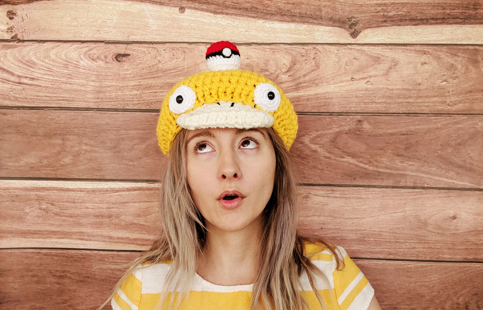 Pokemon Crochet Pattern Psyduck Hat Beret Newsboy Hat Etsy