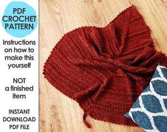 Autumn Leaf Throw Blanket Crochet Pattern, crochet blanket, crochet leaf blanket pattern, crochet home decor