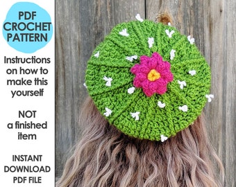 crochet pattern, crochet hat pattern, crochet cactus, cactus hat, cactus, crochet hat, winter hat, cactus pattern, slouchy hat, plant lady