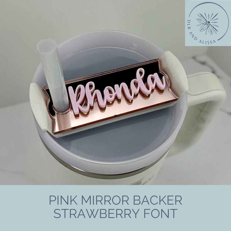 Personalized Stanley Topper, Custom Tumbler Name Tag, H2.0 Flowstate Topper, Mirror Metallic Name Plate, Stanley Accessories bild 5