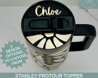 Personalized Stanley ProTour Topper Wild Blooms, Custom Mother's Day Tumbler Name Plate, Stanley Accessories F2