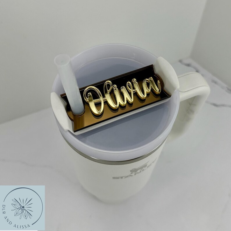 Personalized Stanley Topper, Custom Tumbler Name Tag, H2.0 Flowstate Topper, Mirror Metallic Name Plate, Stanley Accessories bild 13
