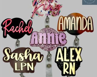 Personalized Badge Reel, Custom Nurse Badge Buddy, Healthcare Badge Holder, Teacher Badge Reel, Acrylic Badge Buddy, Nursing Student RN Gift