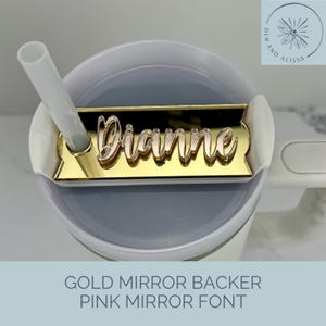 Personalized Stanley Topper, Custom Tumbler Name Tag, H2.0 Flowstate Topper, Mirror Metallic Name Plate, Stanley Accessories bild 6