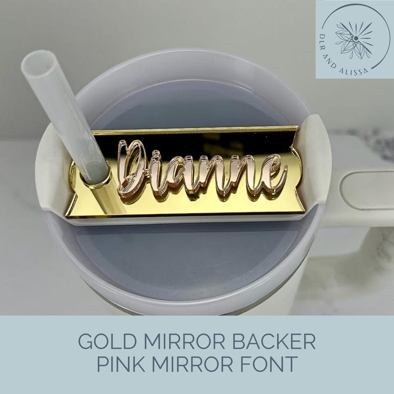 Personalized Stanley Topper, Custom Tumbler Name Tag, H2.0 Flowstate Topper, Mirror Metallic Name Plate, Stanley Accessories bild 6