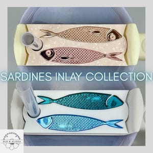 Stanley Name Tag, Sardines Topper, Personalized Tumbler Lid, Stanley Cup Accessories Summer Name Plate, Summertime, Fish Stanley