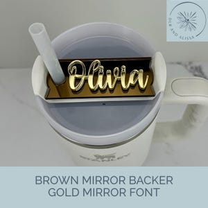 Personalized Stanley Topper, Custom Tumbler Name Tag, H2.0 Flowstate Topper, Mirror Metallic Name Plate, Stanley Accessories bild 3