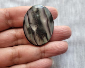 Aurora Borealis Statement Ring | black pink green | big, chunky, oval | boho urban chic