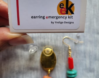 Earring Emergency Kit - pierced | Travel-Sized Jewelry Fix-It Kit with Replacement Backs & Cushions