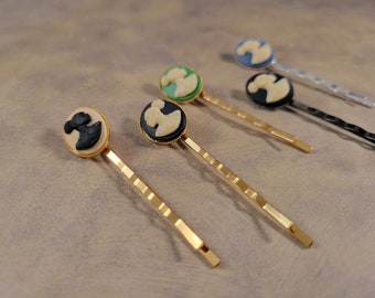 Keisha bobby pins | ivory black green blue ethnic African American cameo from The Radiant Inspiration Collection