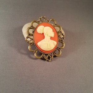 Lena brooch | orange & ivory cameo pin from the Radiant Inspiration Collection