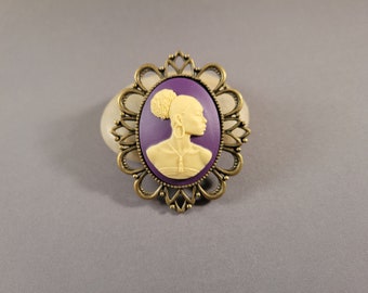 Lena brooch | purple & ivory cameo pin from the Radiant Inspiration Collection