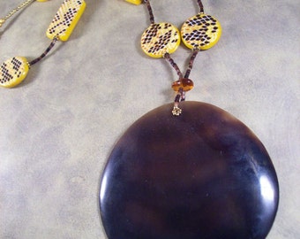 Conda Necklace / boho tribal afrocentric animal print