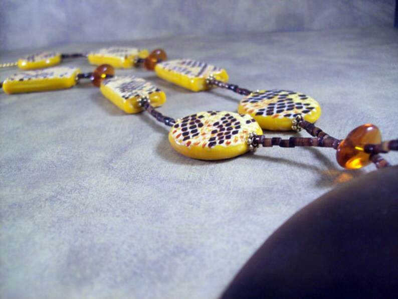 Conda Necklace / boho tribal afrocentric animal print image 3