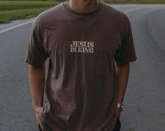 Jesus is King shirt, Christian Comfort Colors Graphic Tee, Religious Graphic T-Shirt, Christian Gift for Men and Women, Faith Based Apparel