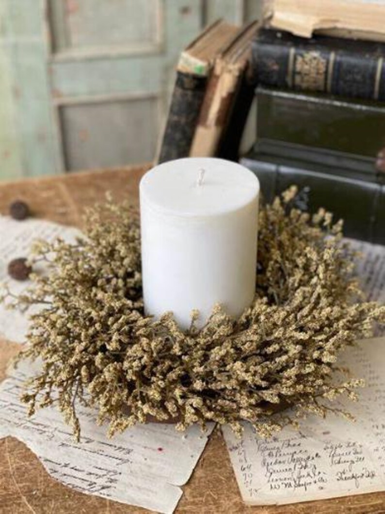 Array Candle Ring | 9 Inch | Flax off White Beige | Vintage Looking ...