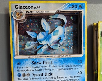 Pokemon Glaceon Majestic Dawn Card Holo Glitter 3D Art Shadow Box