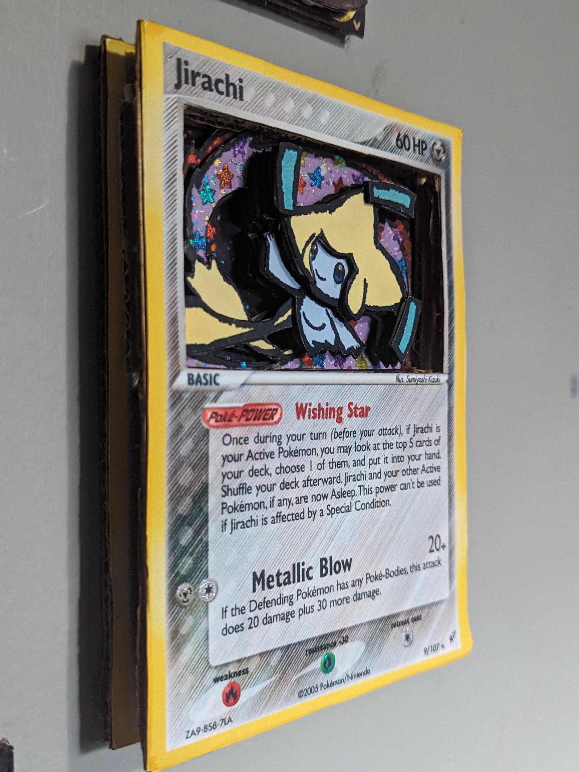 Pokemon Jirachi Deoxys Card Holo Glitter 3D Art Shadow Box - Etsy