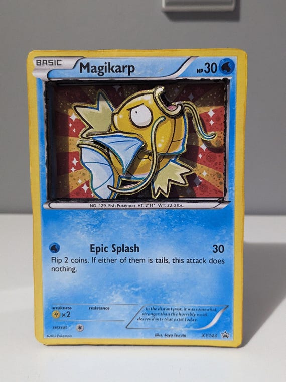Pokemon Shining Magikarp XY Promo Card Holo Glitter 3D Art Shadow