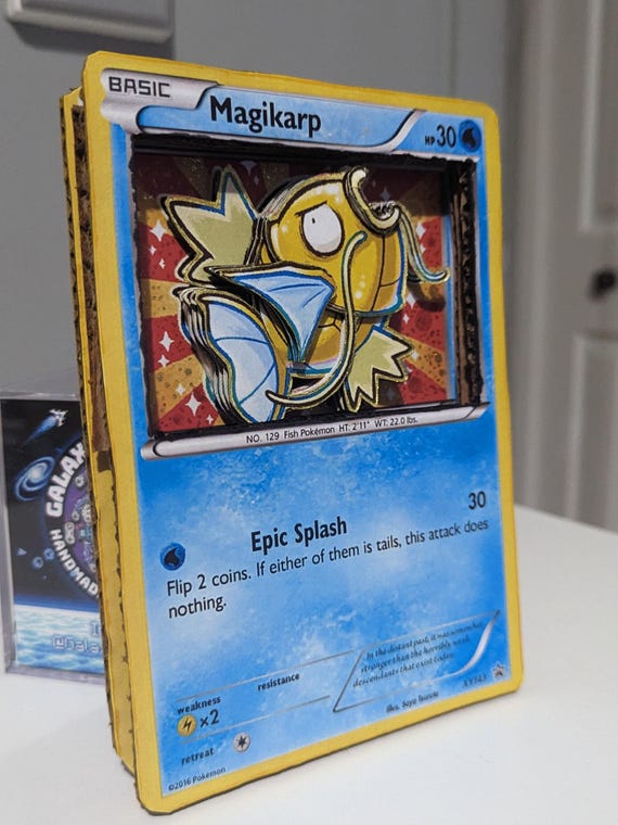 Pokemon Shining Magikarp XY Promo Card Holo Glitter 3D Art Shadow