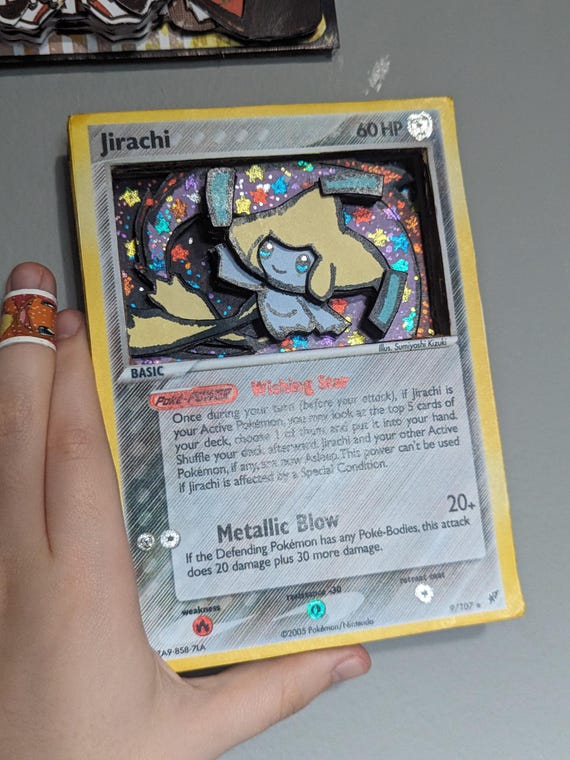 pokemon card jirachi ex PSA 8 - 8/101 Holo Rare Ultra Rare Card Type Pokemon Jirachi Deoxys Card Holo