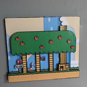 Super Mario World Yoshi House Shadowbox / 3D Art