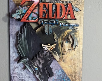 The Legend of Zelda: Twilight Princess Link / Wolf Link Shadow Box / 3D Art