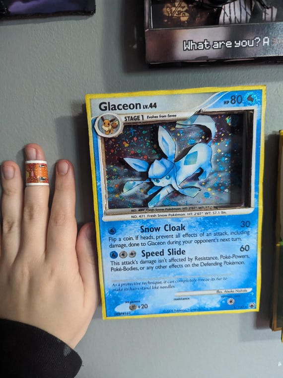 Pokemon Glaceon Majestic Dawn Card Holo Glitter 3D Art Shadow Box