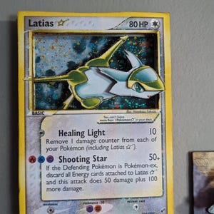 Carte Pokemon Étoile Brillante Latias Deoxys Boîte Ombre Art 3D Glitter Holo