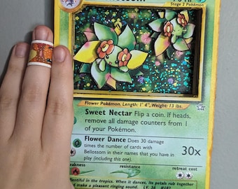 Pokemon Bellossom Neo Genesis Card Holo Glitter 3D Art Shadow Box